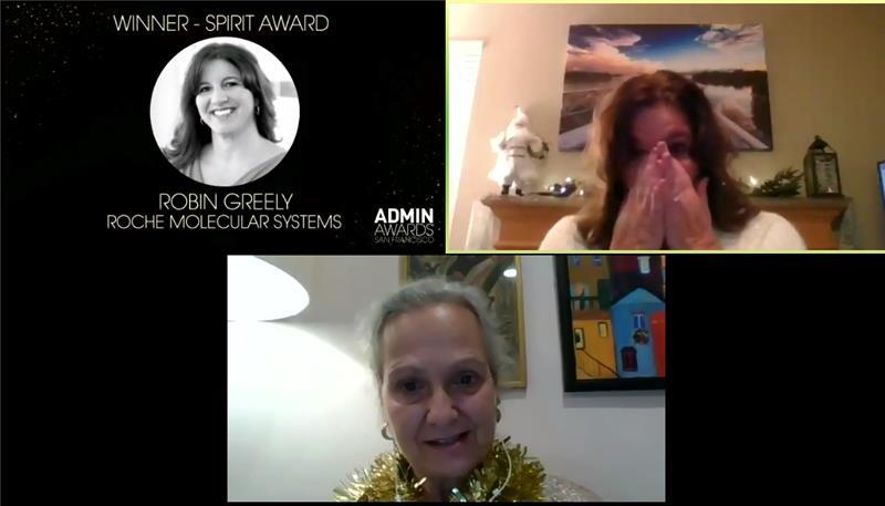 Robin Greely with her executive at the Admin Awards