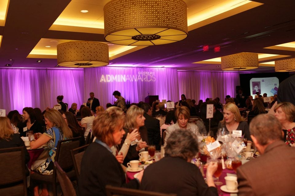 The Admin Awards Gala ballroom set for the evening